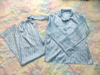 Light Blue 3 Piece Longsleeve Loungewear Pants Set