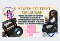 6 Month Content Calendar